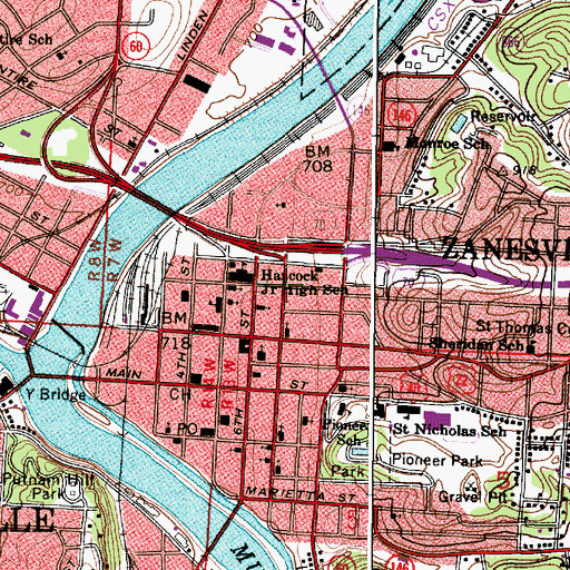 Topographic Map of Howes Seminary (historical), OH