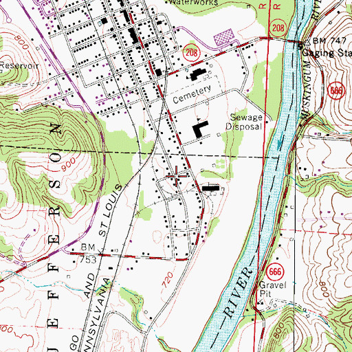 Topographic Map of Lower Dresden, OH