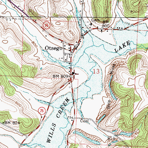Topographic Map of Monroe Rural High and Grade School (historical), OH