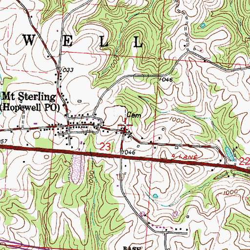Topographic Map of Mount Sterling Methodist Church, OH