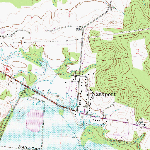 Topographic Map of Nashport Community Church, OH