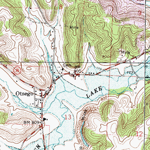 Topographic Map of Otsego Baptist Church, OH