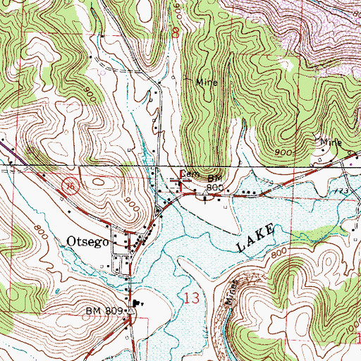 Topographic Map of Otsego Methodist Church, OH