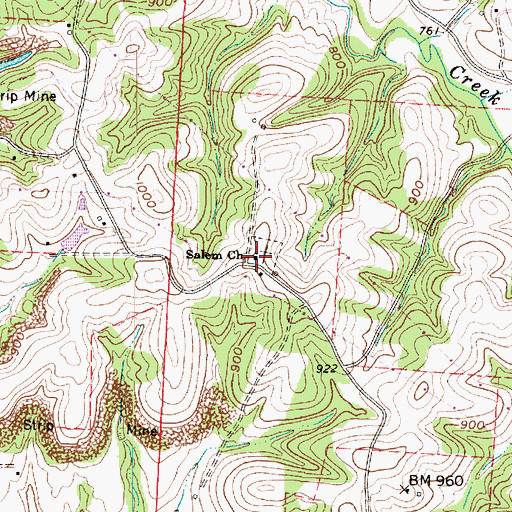 Topographic Map of Salem Methodist Church, OH