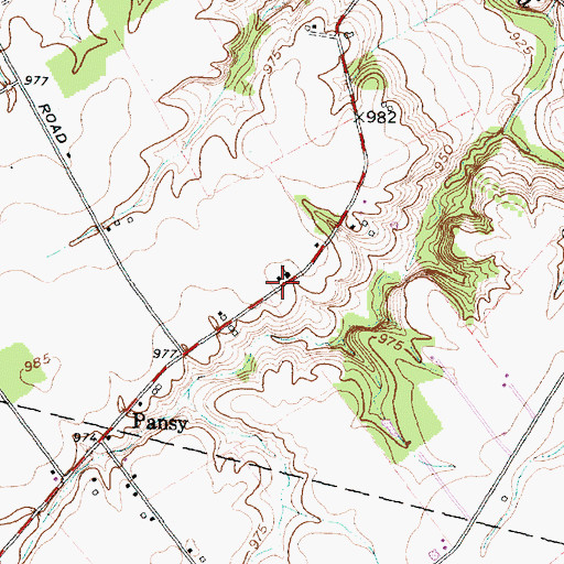 Topographic Map of Pansy Methodist Church and School Historic District, OH