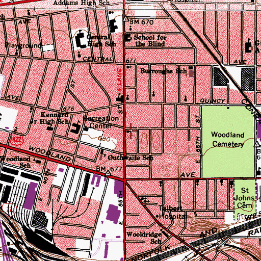 Topographic Map of Shiloh Baptist Church, OH