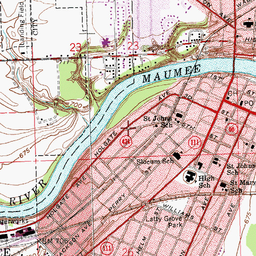 Topographic Map of Holgate Avenue Historic District, OH