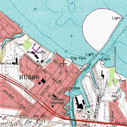 Topographic Map of Christ Episcopal Church, OH