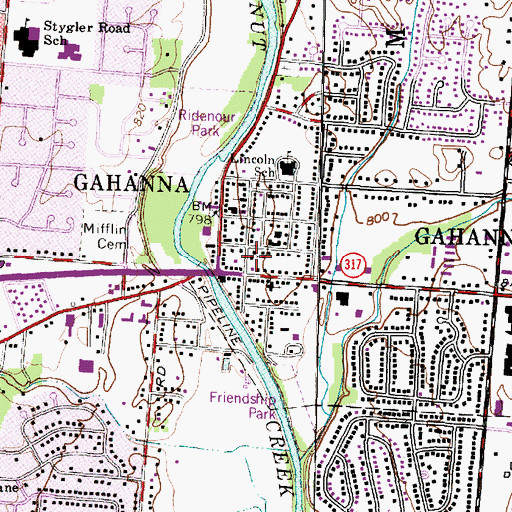 Topographic Map of Old Peace Lutheran Church, OH