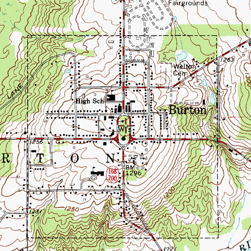Topographic Map of Burton Village Historic District, OH