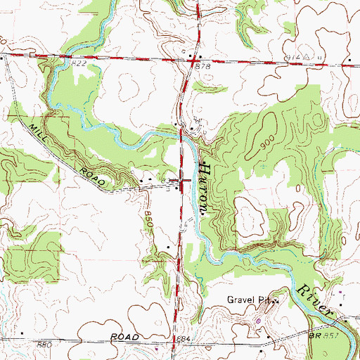 Topographic Map of Phoenix Mills, OH