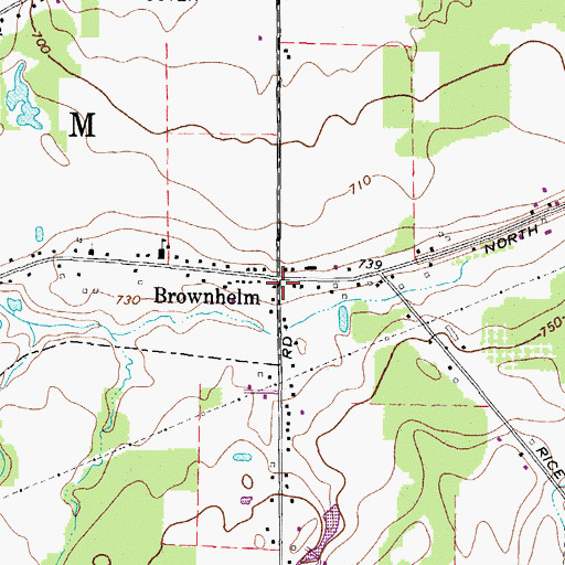 Topographic Map of Brownhelm Historic District, OH