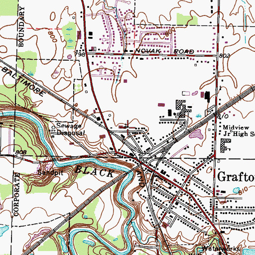 Topographic Map of Immaculate Conception Church, OH