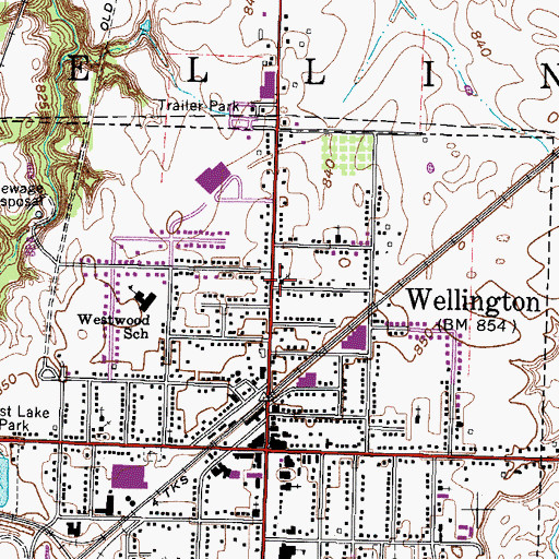 Topographic Map of Saint Patricks Church, OH
