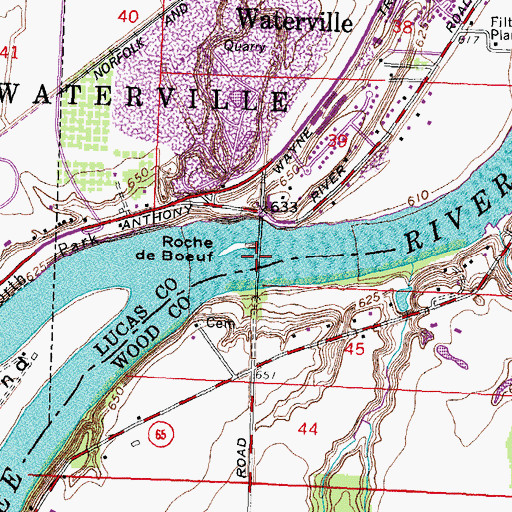 Topographic Map of Interurban Bridge, OH