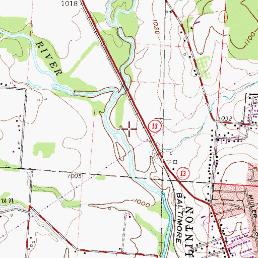 Topographic Map of Bottom Woods Farm (historical), OH
