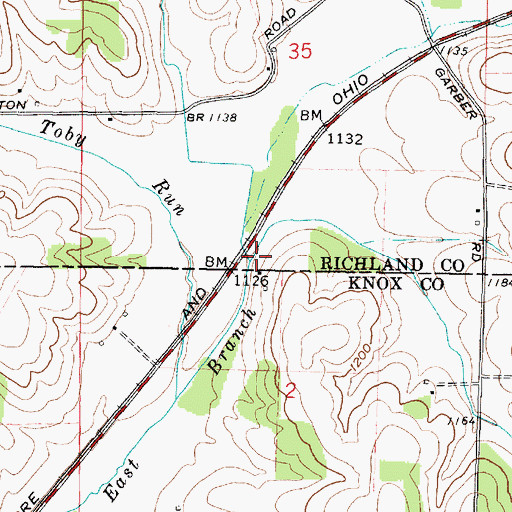 Topographic Map of Tory Run, OH