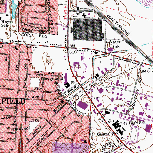 Topographic Map of School Number 6 (historical), OH