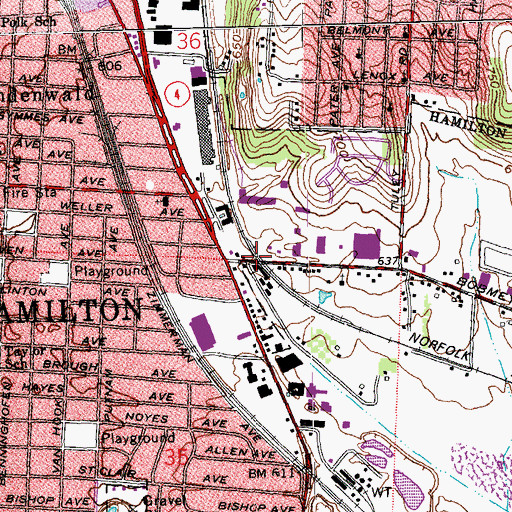 Topographic Map of Ixworth (historical), OH