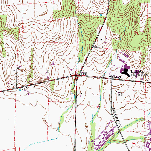 Topographic Map of School Number 6 (historical), OH