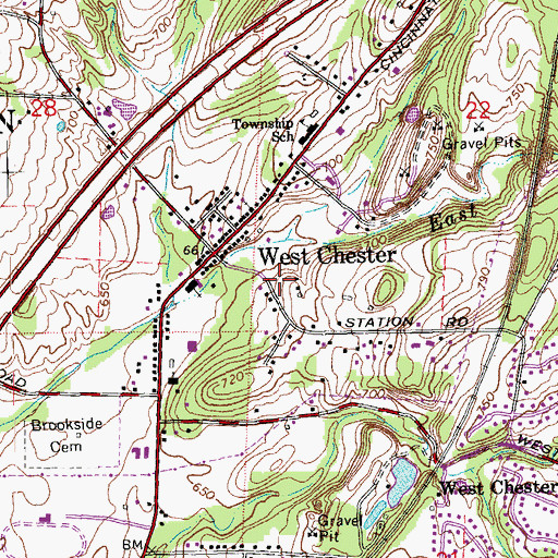Topographic Map of School Number 3 (historical), OH