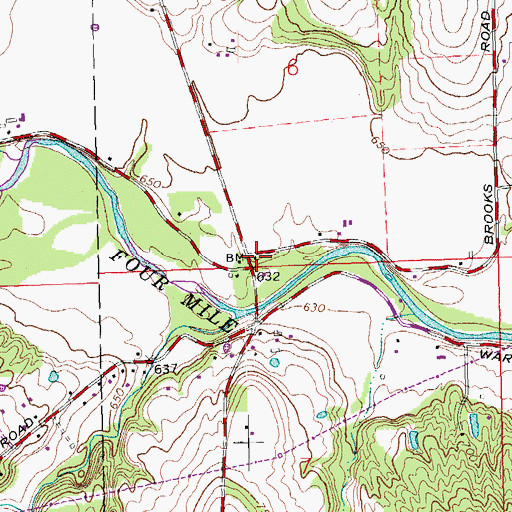 Topographic Map of School Number 4 (historical), OH
