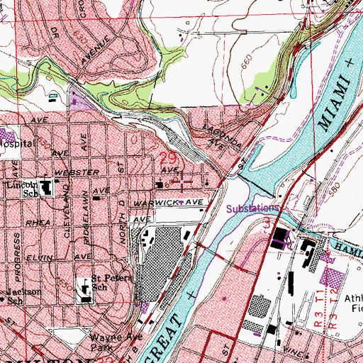 Topographic Map of River View, OH