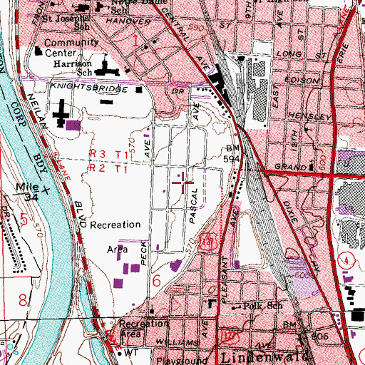 Topographic Map of South Hamilton, OH