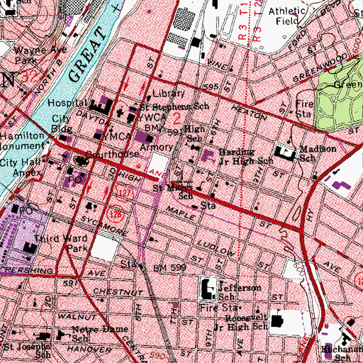 Topographic Map of Church of Christ (historical), OH