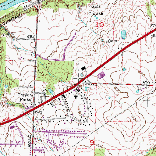 Topographic Map of Auburn Methodist Episcopal Church (historical), OH