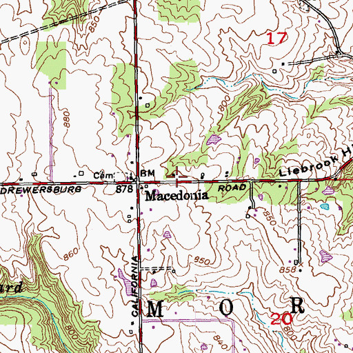 Topographic Map of School Number 4 (historical), OH