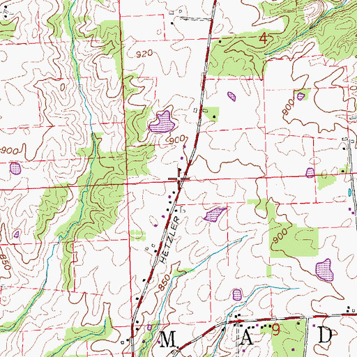 Topographic Map of School Number 11 (historical), OH