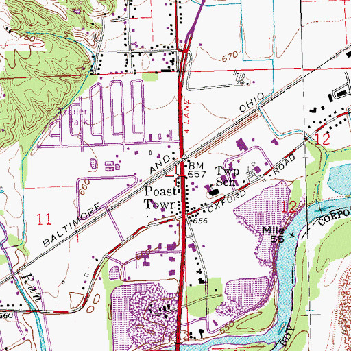 Topographic Map of School Number 6 (historical), OH