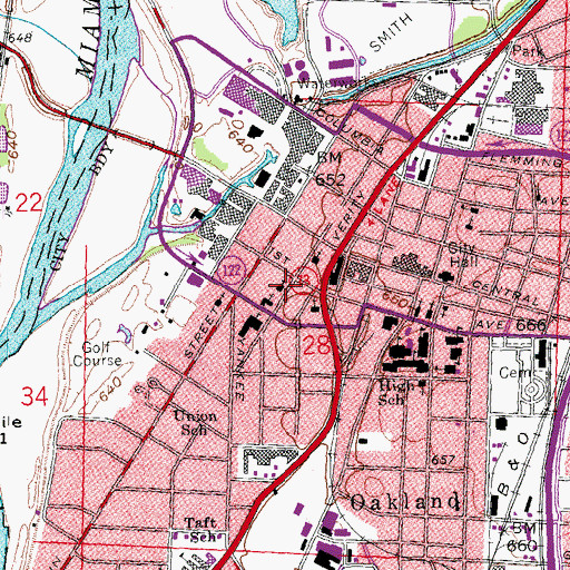 Topographic Map of Saint Pauls German Lutheran Church (historical), OH