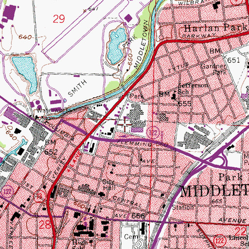 Topographic Map of Catholic Cemetery, OH