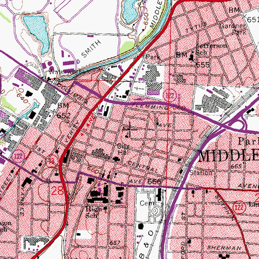 Topographic Map of Trinity School, OH