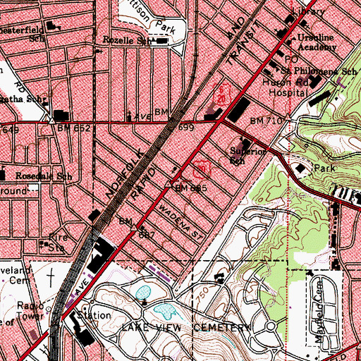 Topographic Map of Forest Hills Shopping Center, OH