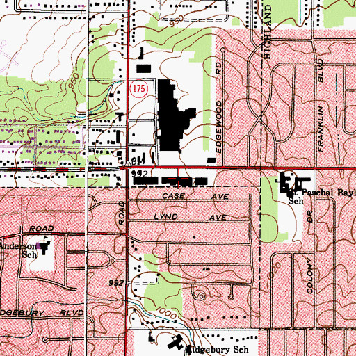 Topographic Map of Hilltop Plaza Shopping Center, OH