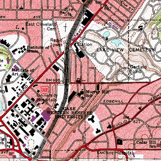 Topographic Map of Holy Rosary Church, OH