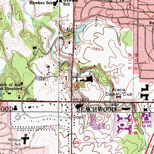 Topographic Map of La Place Shopping Center, OH