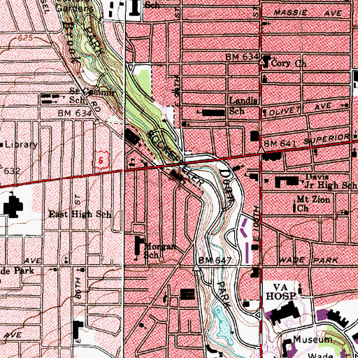 Topographic Map of Notre Dame Academy, OH