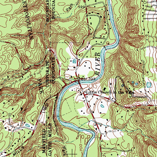 Topographic Map of Wilsons Mills Settlement Historic District, OH