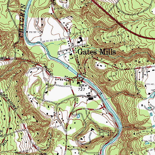 Topographic Map of Gates Mills Methodist Episcopal Church, OH