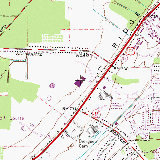 Topographic Map of Saint John Medical Center, OH