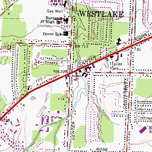 Topographic Map of Westridge Plaza Shopping Center, OH