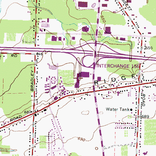 Topographic Map of West Bay Plaza Shopping Center, OH