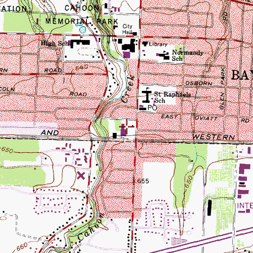 Topographic Map of Dove Junction Shopping Center, OH
