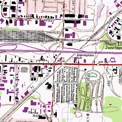 Topographic Map of Thrift City Shopping Center, OH