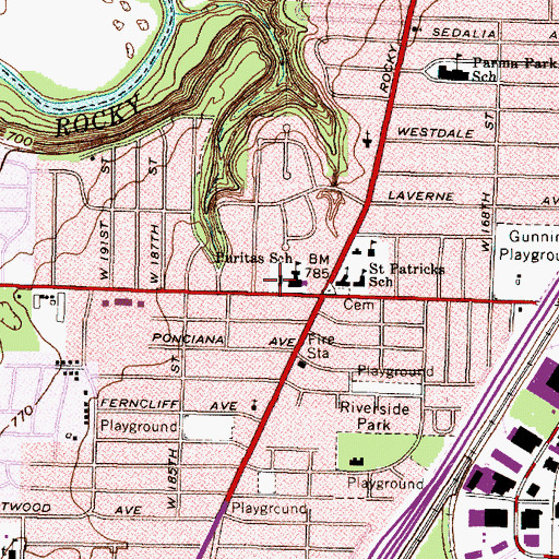 Topographic Map of Glenbeigh Hospital, OH
