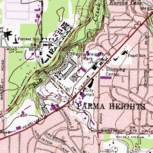 Topographic Map of Greenbriar Plaza Shopping Center, OH